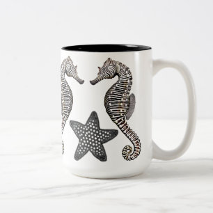 Die starfish-Seepferd-Tasse Zweifarbige Tasse