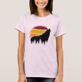 Die Stärke der Packung ist der Wolf Retro Sonnenun T-Shirt (Vorderseite)