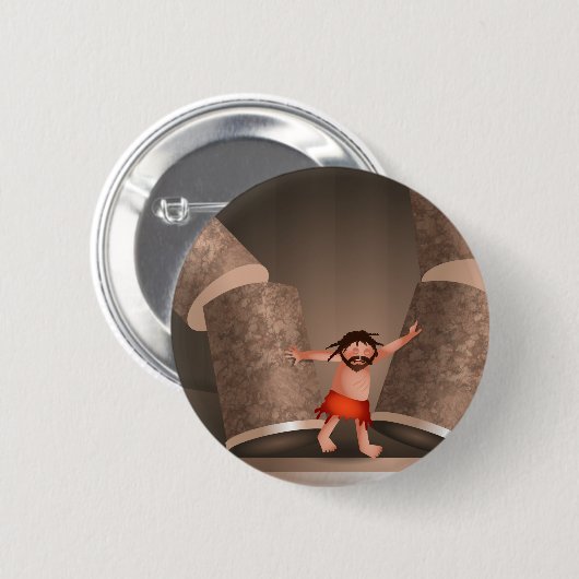 Die Stärke der Samson Cartoon-Bibel-Geschichte Button (Vorne & Hinten)