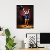Die Stärke des Gewichtslifters Poster (Heimbüro)