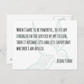 Die Stärke einer Frau - Audre Lorde zitierte Postk Postkarte (Vorne/Hinten)