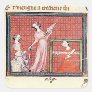 Die starke Frau des Schrifts-Spinnens Quadratischer Aufkleber