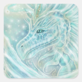 Die "Starlight"-Drachenfantasie von Renee Lavoie Quadratischer Aufkleber