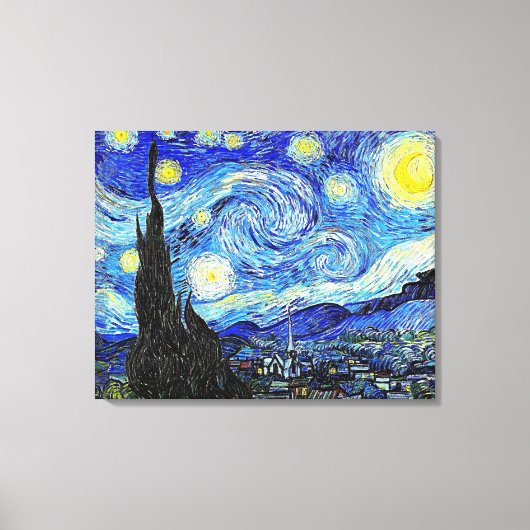 DIE STARRENNACHT VAN GOGH WRAPPED CANVAS ART DRUCK LEINWANDDRUCK (Vorderseite)