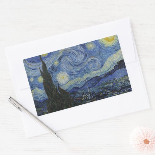 Die Starry Night Rectangle Aufkleber (Umschlag)