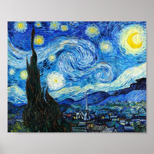Die Starry Night Vincent Van Gogh Landschaft Kunst Poster (Vorne)