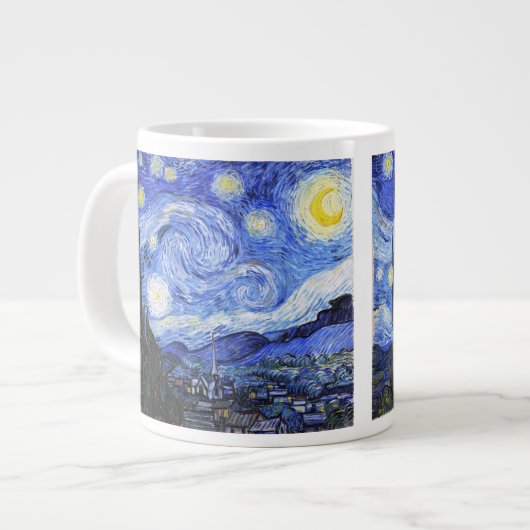 Die Starry Night von Van Gogh Jumbo-Tasse (Vorderseite Links)