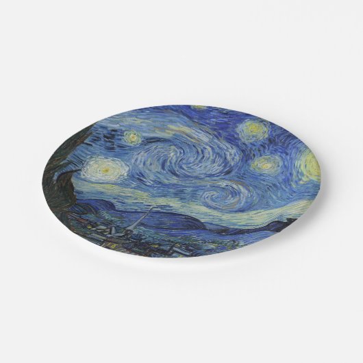 Die Starry Night von Van Gogh Pappteller (Schrägansicht)