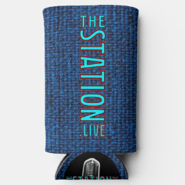 Die Station Blue Tweed Cooler Selters Dosenkühler