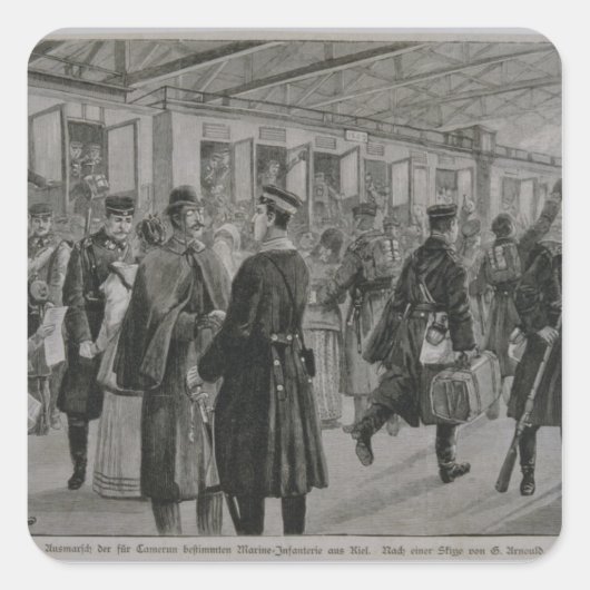 Die Stationierung der Königsmarine von Kiel Quadratischer Aufkleber (Vorderseite)