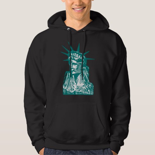 Die Statue der Freiheit schwarz Hoodie (Vorderseite)