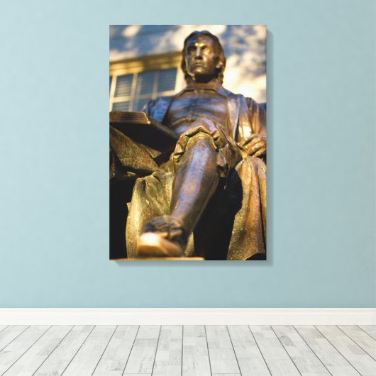 Die Statue von John Harvard Leinwanddruck (Insitu (Holzboden))