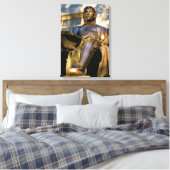 Die Statue von John Harvard Leinwanddruck (Insitu (Schlafzimmer))