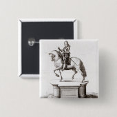 Die Statue von König Charles an Charing Kreuz Button (Vorne & Hinten)