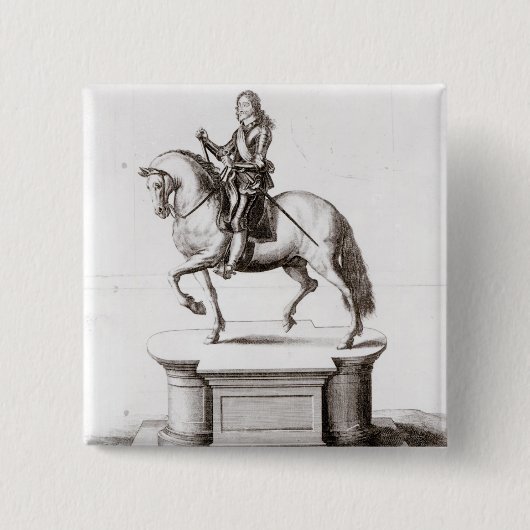 Die Statue von König Charles an Charing Kreuz Button (Vorderseite)