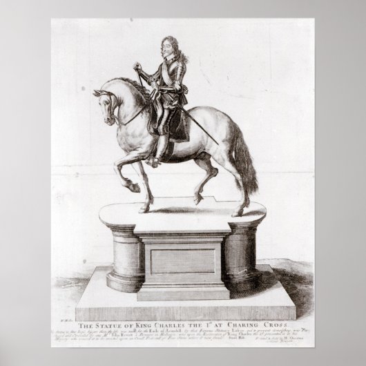 Die Statue von König Charles bei Charing Cross Poster (Vorne)