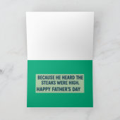 "Die Steaks waren hoch" Vatertag Dankeskarte (Innenseite)