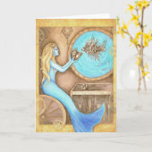 Die Steampunk Herz-Gruß-Karte Karte (Gelbe Blume)