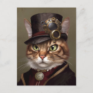 Die Steampunkkatze Postkarte