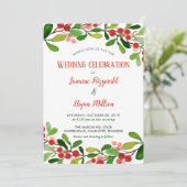 Die Stechpalme verlässt Beeren-Weihnachten | Einladung (Stehend Vorderseite)