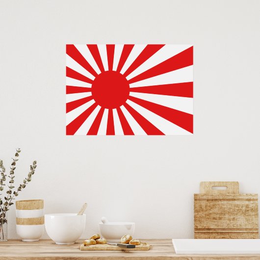 Die steigende Sonnenflagge Poster (Küche)