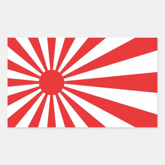 Die steigende Sonnenflagge Rechteckiger Aufkleber (Vorderseite)