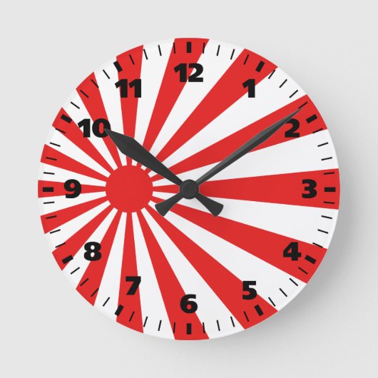 Die steigende Sonnenflagge Runde Wanduhr (Vorderseite)