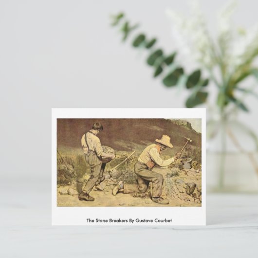 Die Steinbrecher von Gustave Courbet Postkarte (Stehend Vorderseite)