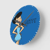 Die Steine | Betty Rubble Runde Wanduhr (Winkel)