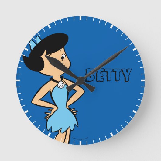 Die Steine | Betty Rubble Runde Wanduhr (Vorderseite)