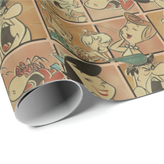 Die Steine | Flintstones & Rubbles Comic Geschenkpapier (Rolleneckpunkt)