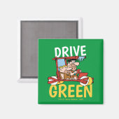 Die Steine | Fred & Barney - Grün fahren Magnet (Vorderseite/Rückseite)