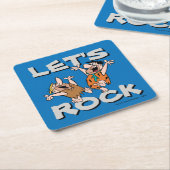 Die Steine | Fred & Barney - Let's Rock Rechteckiger Pappuntersetzer (angewinkelt)