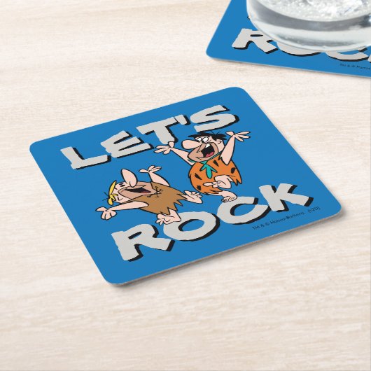 Die Steine | Fred & Barney - Let's Rock Rechteckiger Pappuntersetzer (angewinkelt)