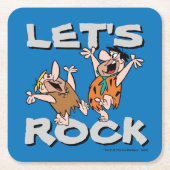 Die Steine | Fred & Barney - Let's Rock Rechteckiger Pappuntersetzer (Vorderseite)