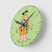 Die Steine | Fred Flintstone Runde Wanduhr (Winkel)