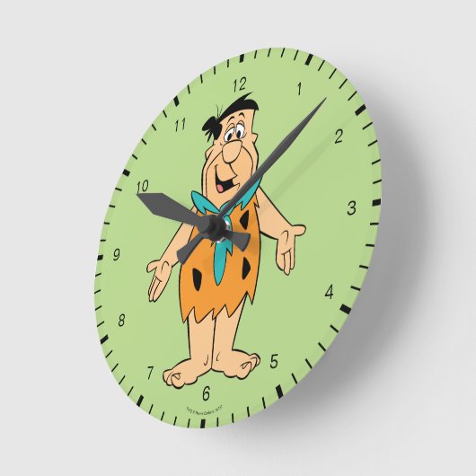 Die Steine | Fred Flintstone Runde Wanduhr (Winkel)