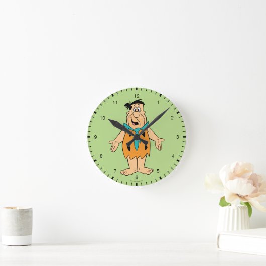 Die Steine | Fred Flintstone Runde Wanduhr (Zuhause)
