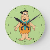 Die Steine | Fred Flintstone Runde Wanduhr (Vorderseite)