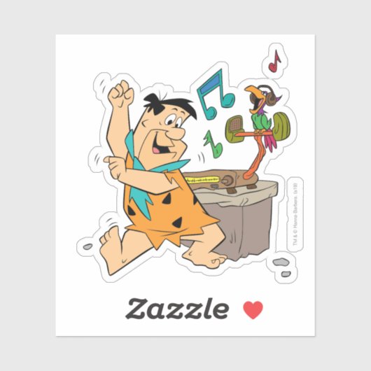 Die Steine | Fred Flintstone tanzen Aufkleber (Blatt)