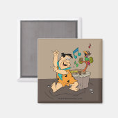 Die Steine | Fred Flintstone tanzen Magnet (Vorderseite/Rückseite)