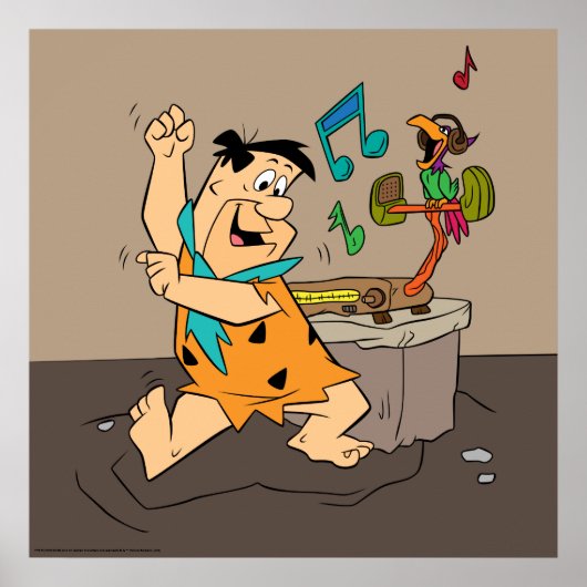 Die Steine | Fred Flintstone tanzen Poster (Vorne)
