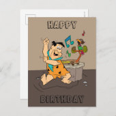 Die Steine | Fred Flintstone tanzen Postkarte (Vorne/Hinten)