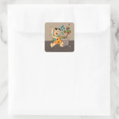 Die Steine | Fred Flintstone tanzen Quadratischer Aufkleber (Tasche)