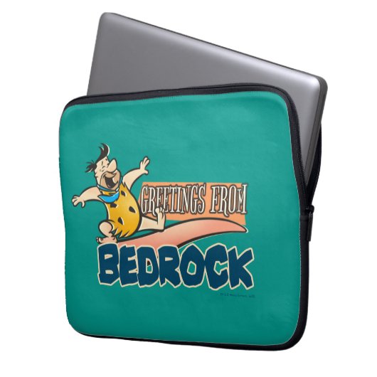 Die Steine | Fred - Grüße von Bedrock Laptopschutzhülle (Vorderseite Links)