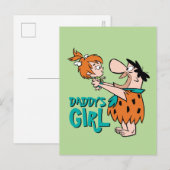 Die Steine | Fred & Pebbles - Daddy's Girl Einladungspostkarte (Vorne/Hinten)