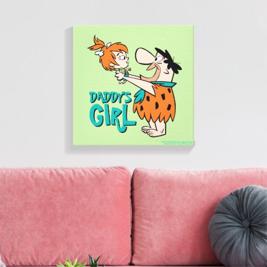 Die Steine | Fred & Pebbles - Daddy's Girl Leinwanddruck (Insitu (Wohnzimmer))