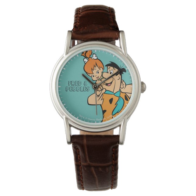 Die Steine | Fred & Pebbles Flintstone Armbanduhr (Vorderseite)