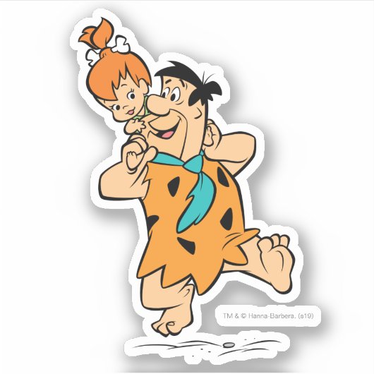 Die Steine | Fred & Pebbles Flintstone Aufkleber (Vorderseite)