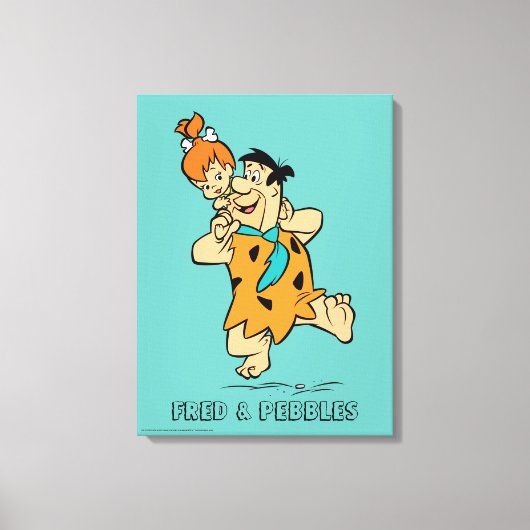 Die Steine | Fred & Pebbles Flintstone Leinwanddruck (Vorderseite)